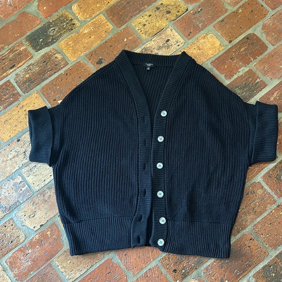 Talbots button front dolmen sleeve 100% cotton sweater szMP - Picture 2 of 8